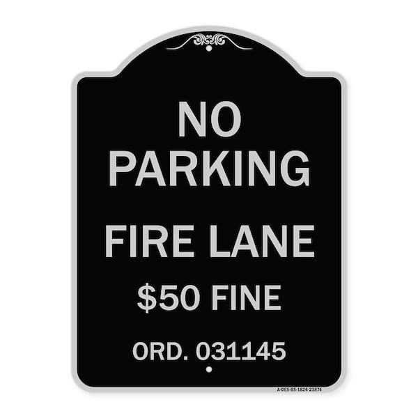 Signmission Missouri No Parking Fire Lane $50 Fine Heavy-Gauge Aluminum Sign, 24" x 18", BS-1824-23874 A-DES-BS-1824-23874 - main